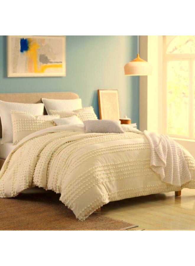 HOMETOPIA Luxury King Size 6-Piece Comforter Set 264×229 cm – Embossed Fabric, Ultra Soft & Breathable Fabric, Comfortable, All-Season Use, Premium Quality, Ideal for AC Rooms & Home Use in Saudi Arabia.